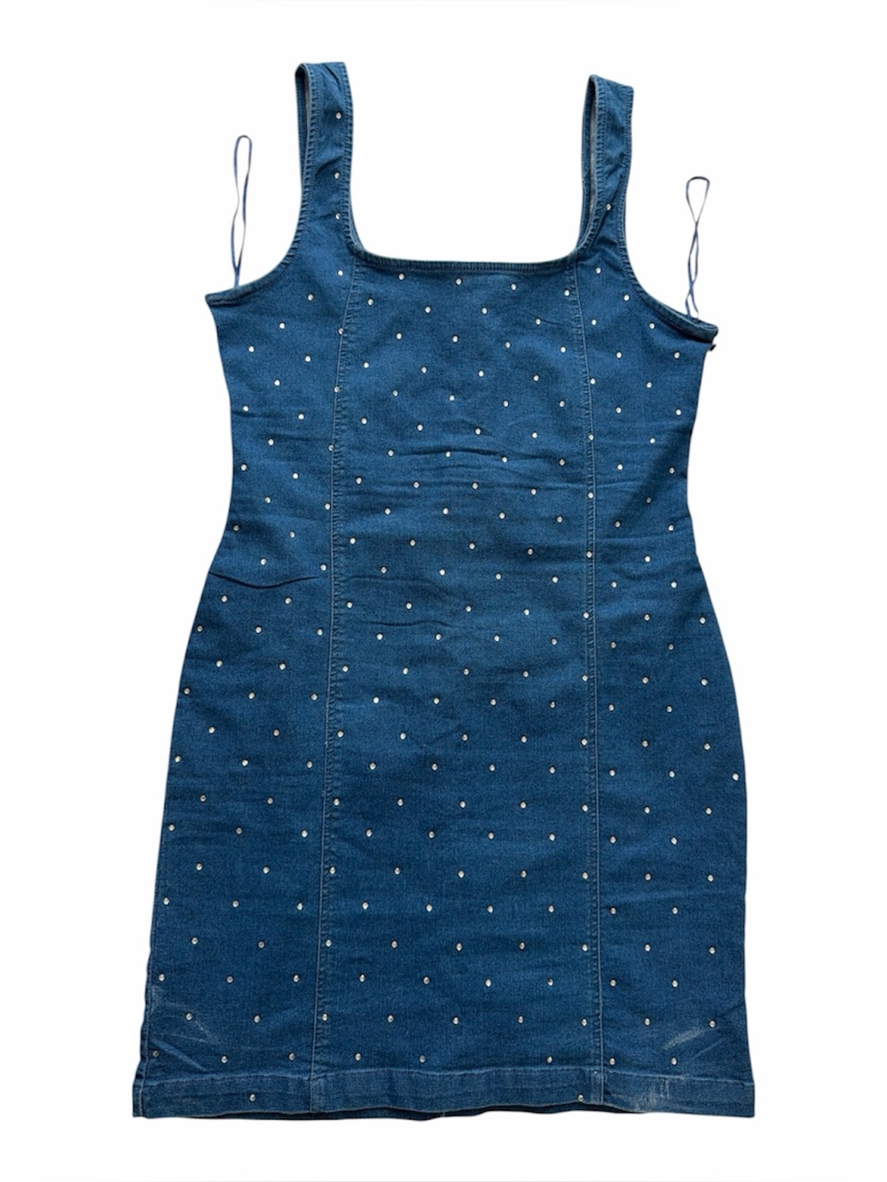 Studded Blue Mini Tank Dress